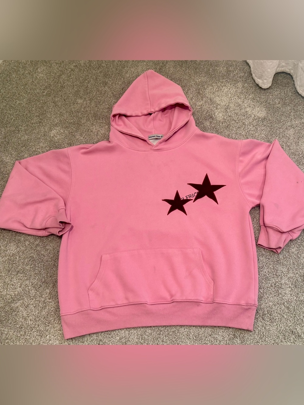 Elfric Eden Pink Star Graphic Oversized Hoodie Size Small